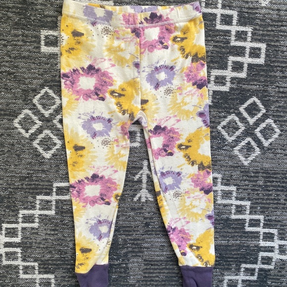 Burts Bees girls floral pajamas 100% cotton size 2T spring - Picture 4 of 5